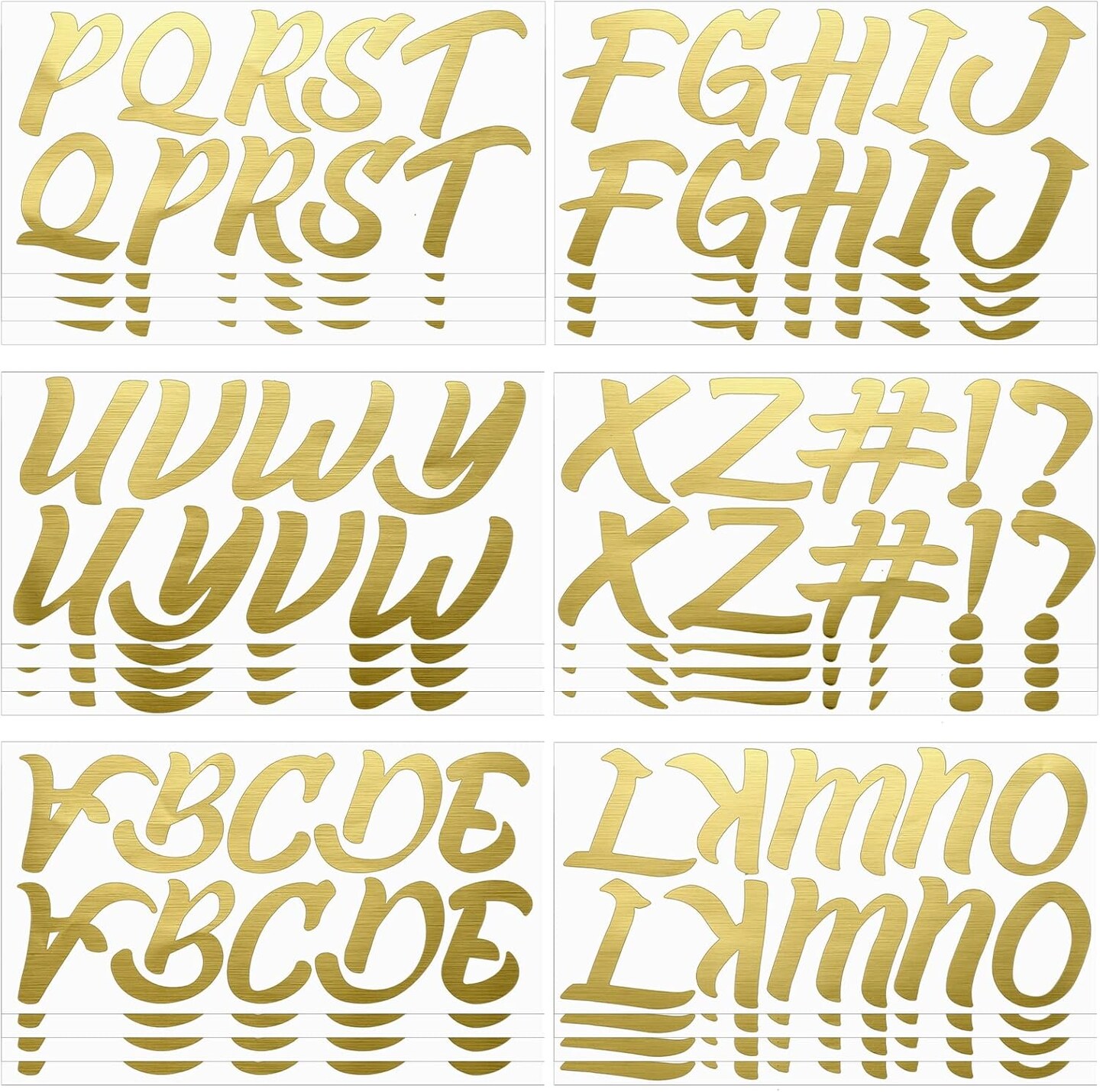 232 Pcs 24 Sheets Large Gold Letter Stickers - (Gold) 2.5 Inch