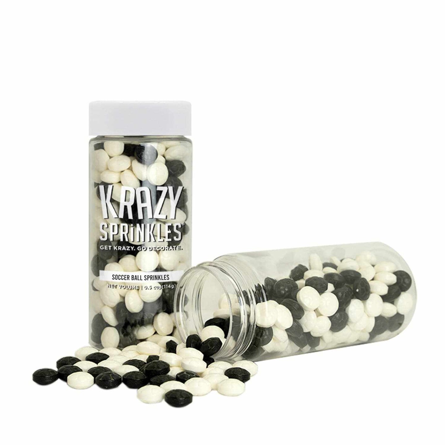 Krazy Sprinkles - Soccer Balls (1/2 Cup, 1x Jar) for Cakes, Ice Cream &#x26; Cookies