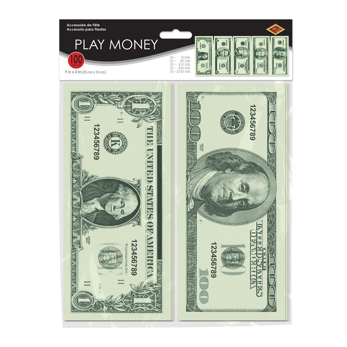 1200 Pack Beistle Casino Party Play Money