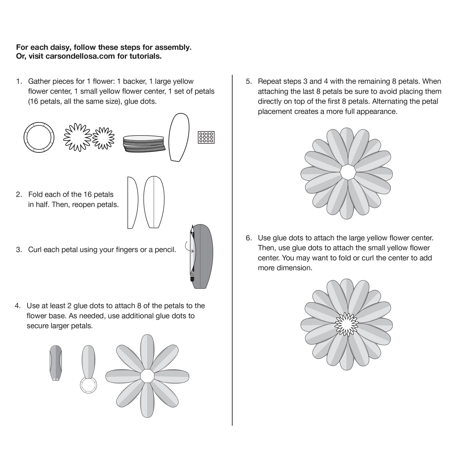 Happily Ever Elementary Retro Remix 4-Piece 3D Daisy Bulletin Board Decorations, Groovy Paper Flowers With Glue Point Dots for Baby Shower, Party, Wedding, and Classroom Decor