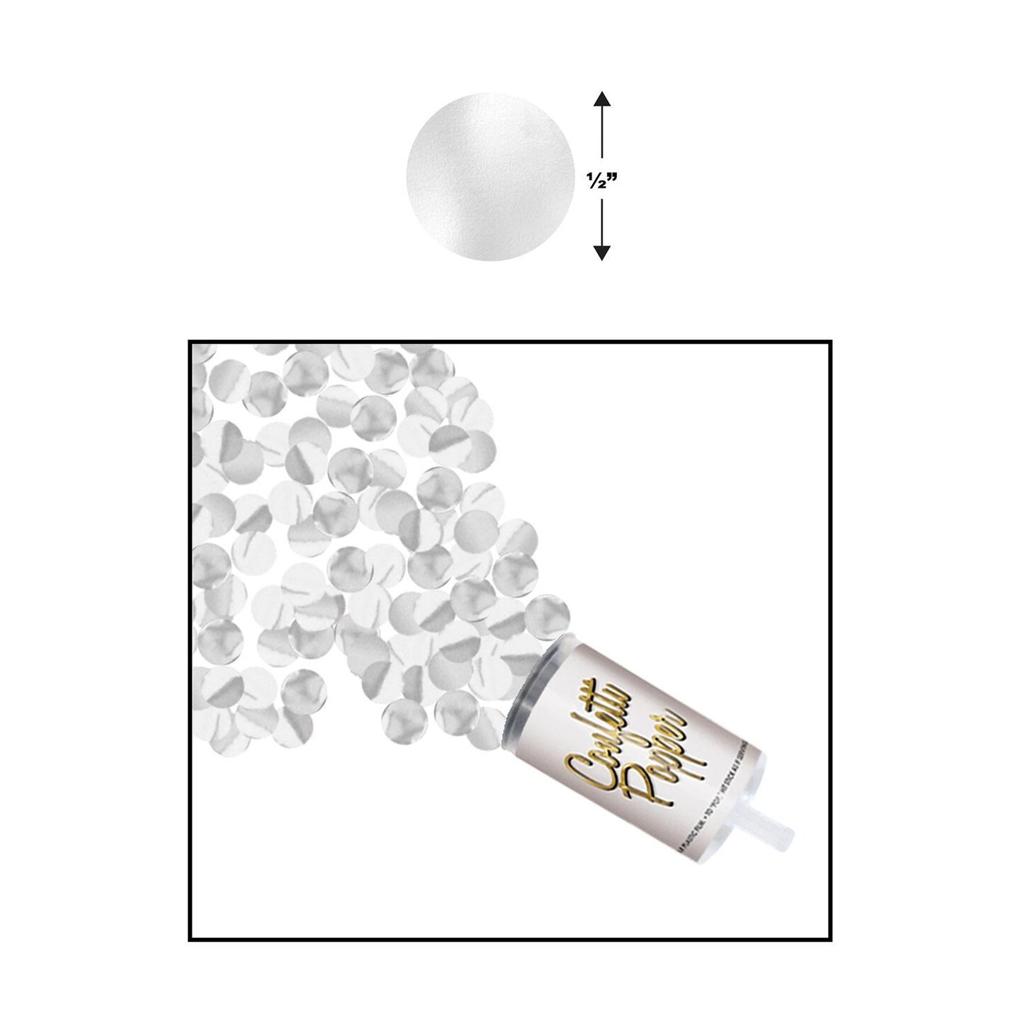 48 Pack Beistle Push Up Party Confetti Poppers - silver