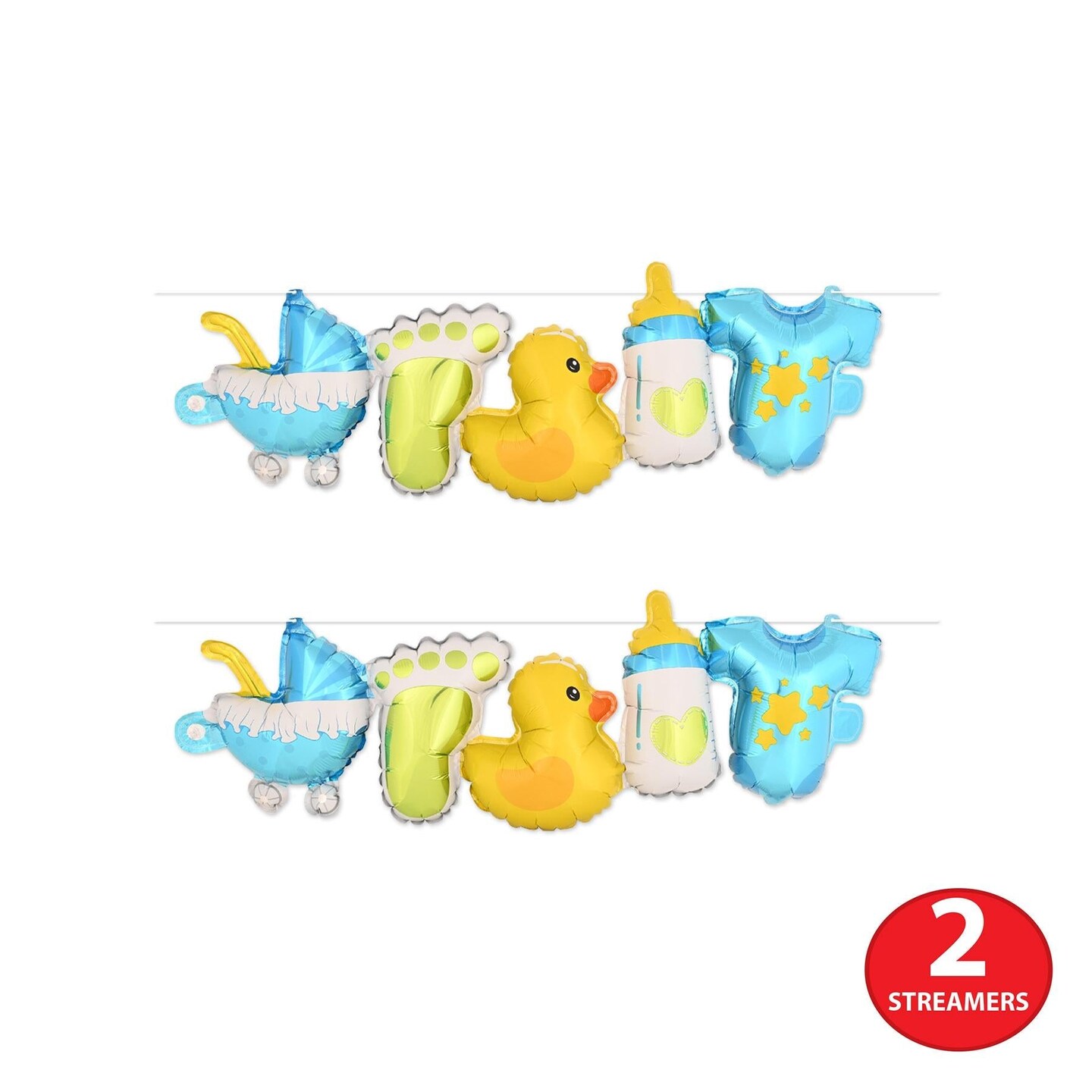 6 Pack Beistle Baby Boy Balloon Streamers