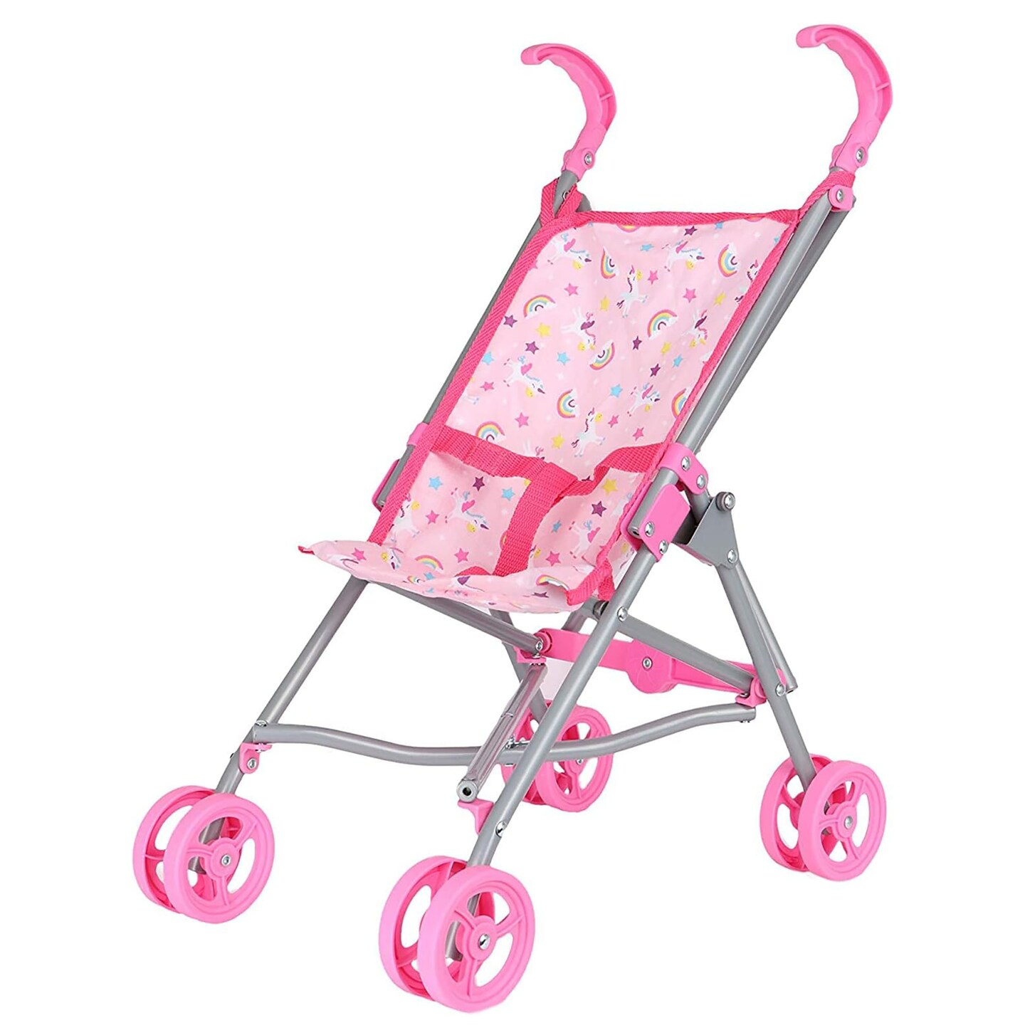 Dream Collection, Doll Stroller - Metal Fold Up and Down Umbrella Stroller for Realistic Pretend Play, Pink - 23&#x201D;