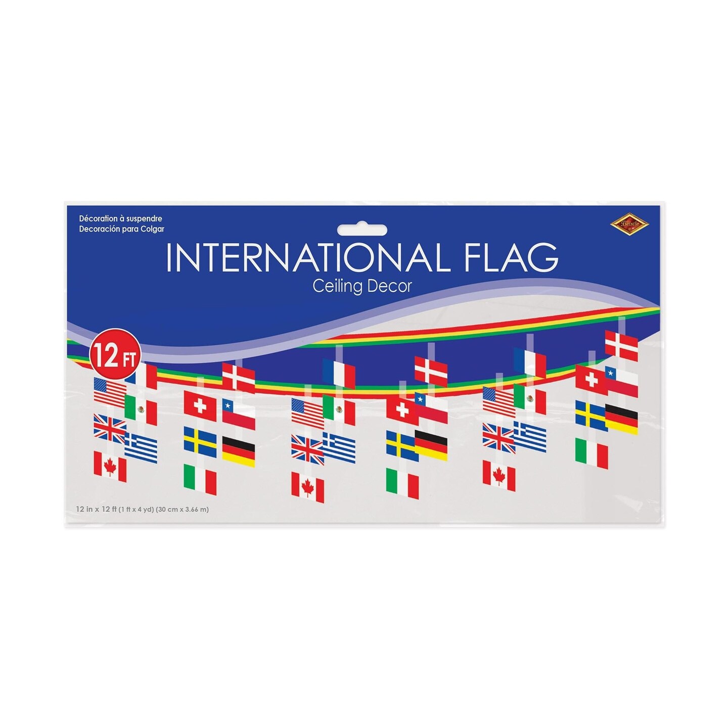 6 Pack Beistle International Flag Ceiling Party Decor