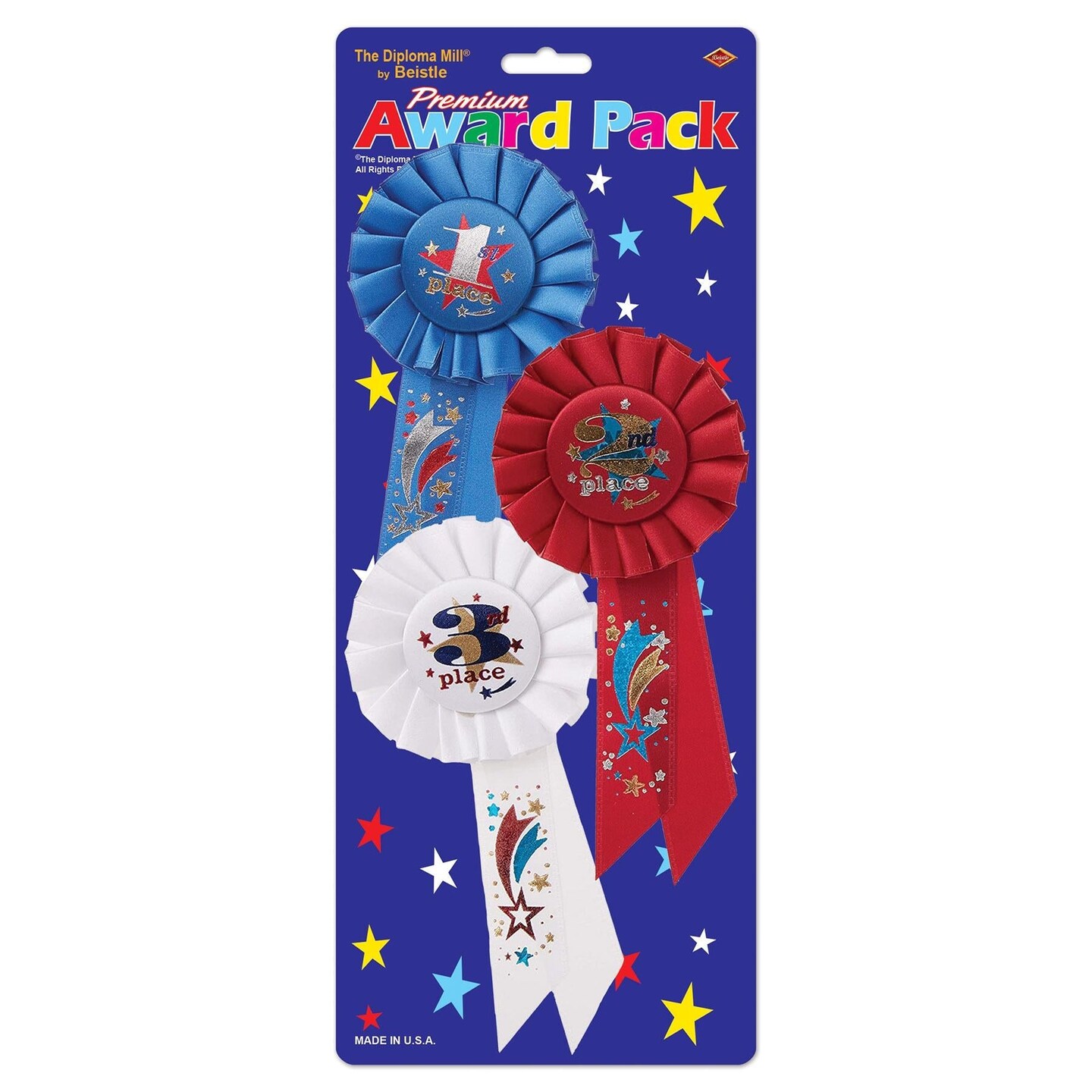 6 Packs Beistle 1st/2nd/3rd Place Award Rosettes Pack