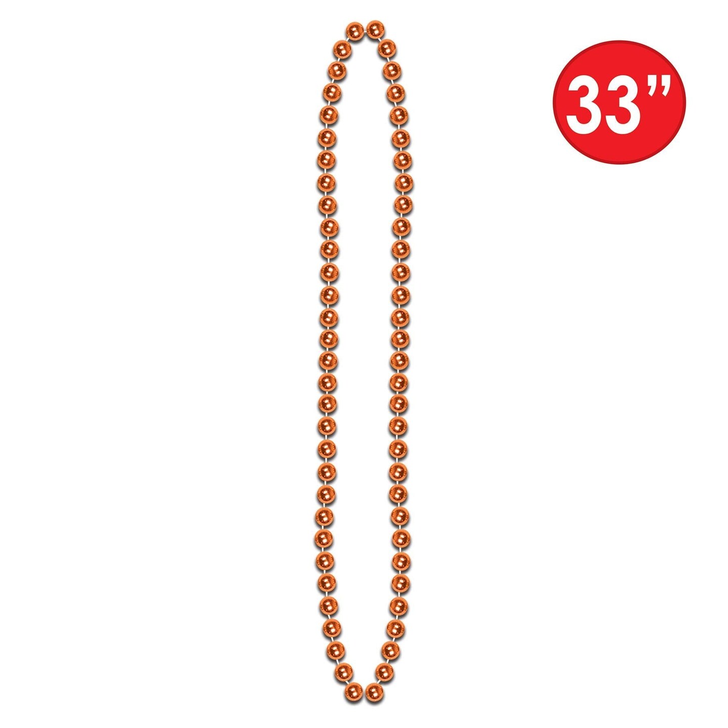 144 Pack Beistle Party Bead Necklaces - Small Round orange