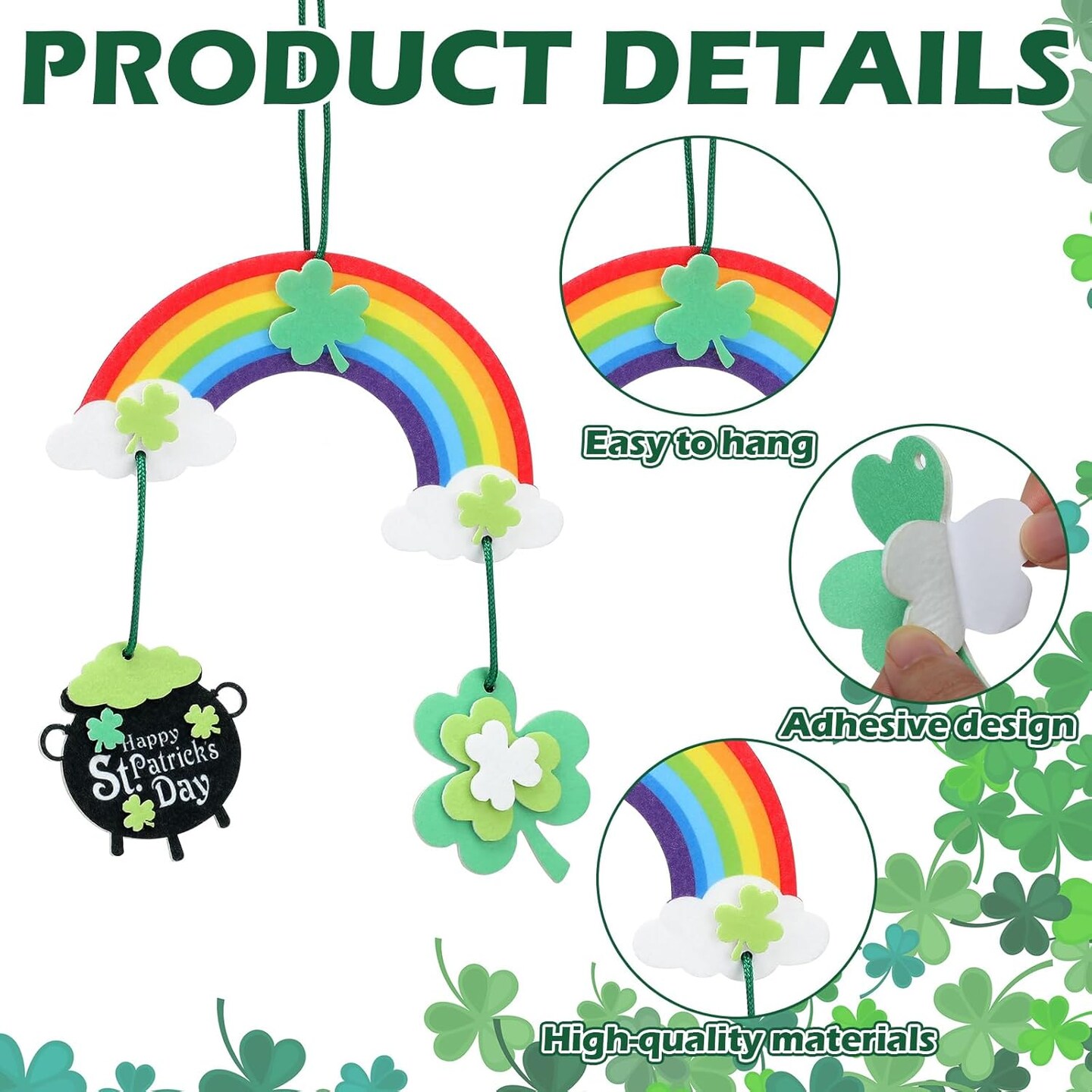 24 Set of Felt St. Patrick&#x27;s Day Art Craft Kits DIY Mobile St. Patrick&#x27;s Day Ornaments