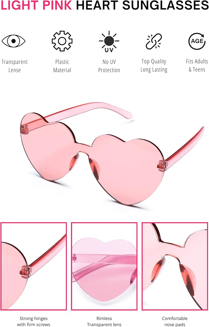 4E's Novelty Preppy Pink Cowboy Cowgirl Hat - Pink Cowgirl Hat Preppy with Sequin,Tiara & Heart Shaped Sunglasses