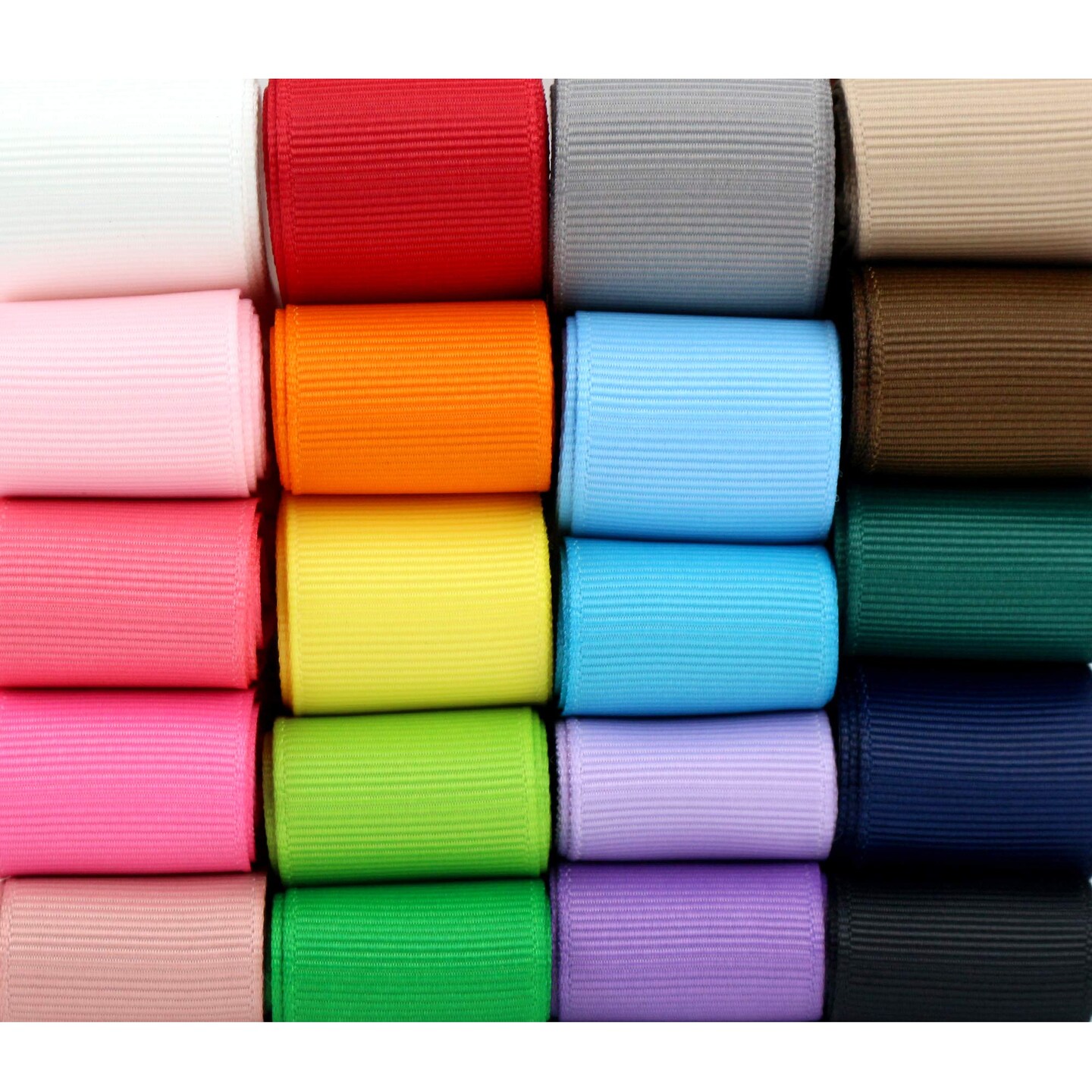 Ribbon Grosgrain Ribbon 1 inch Ribbon 20 Solid Color Ribbon Assortment, 1" X 2 Yard Each, Total 40 Yds Per Package, Thin Ribbon Grosgrain Thick Ribbon Fabric Ribbons for Crafts, Hair Bow Supplies