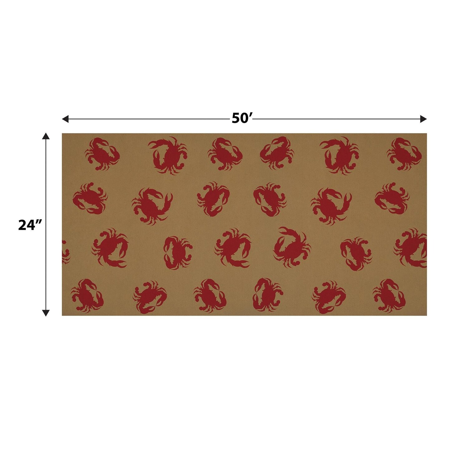 6 Pack Beistle Luau Party Crab Kraft Paper Table Roll