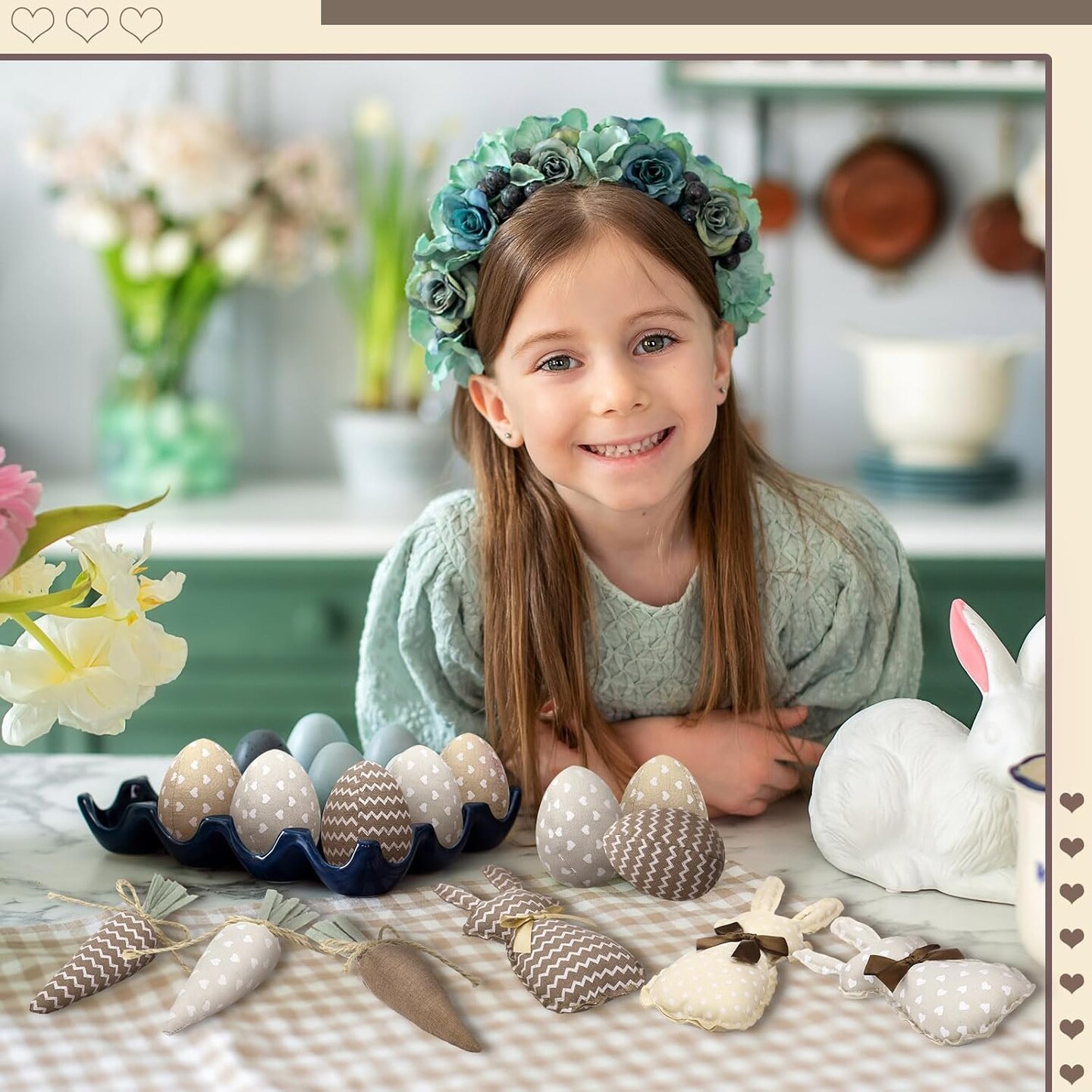 18-Piece Rustic Easter Decor Set - Farmhouse Bunnies, Carrots & Eggs For Spring Home Decorating