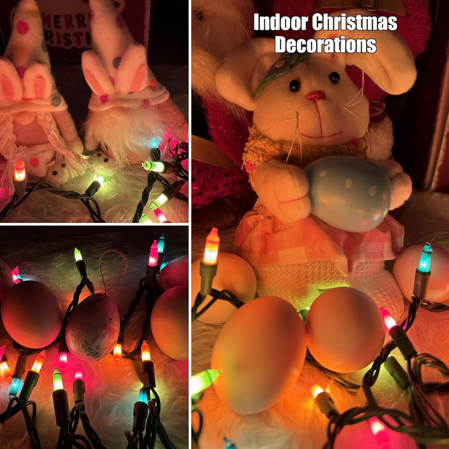 Easter Lights 100 Count Decorative Mini String Lights with Green Wire for Outdoor Indoor Easter Decorations