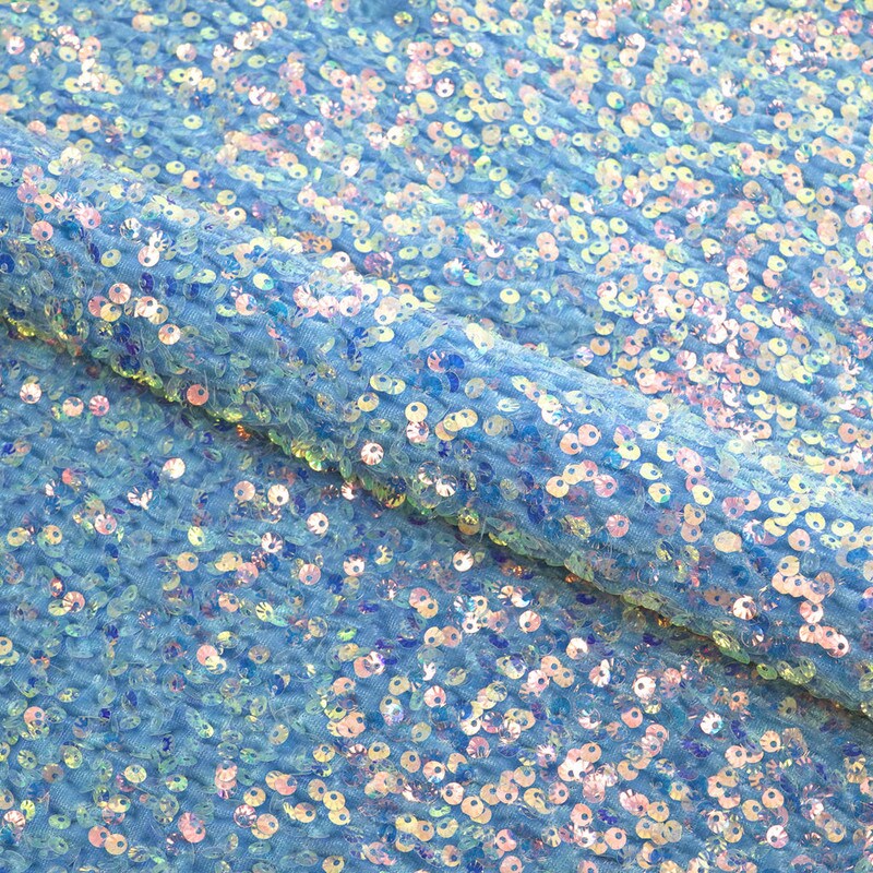 Sanibel Seashell Stretch Velvet 100% Polyester Sequin Fabric 49” Width