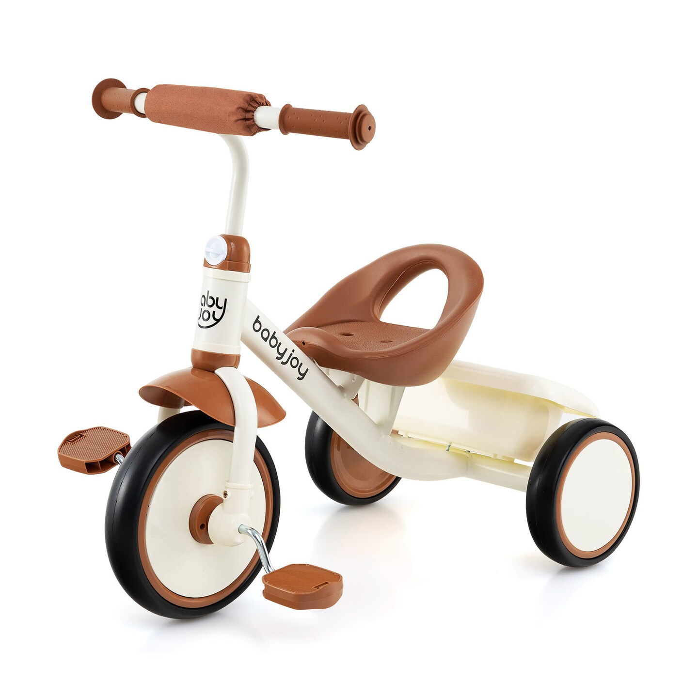 Metal Tricycle Kids Trike with Adjustable Seat and Storage Basket for Ages 3-5 Years