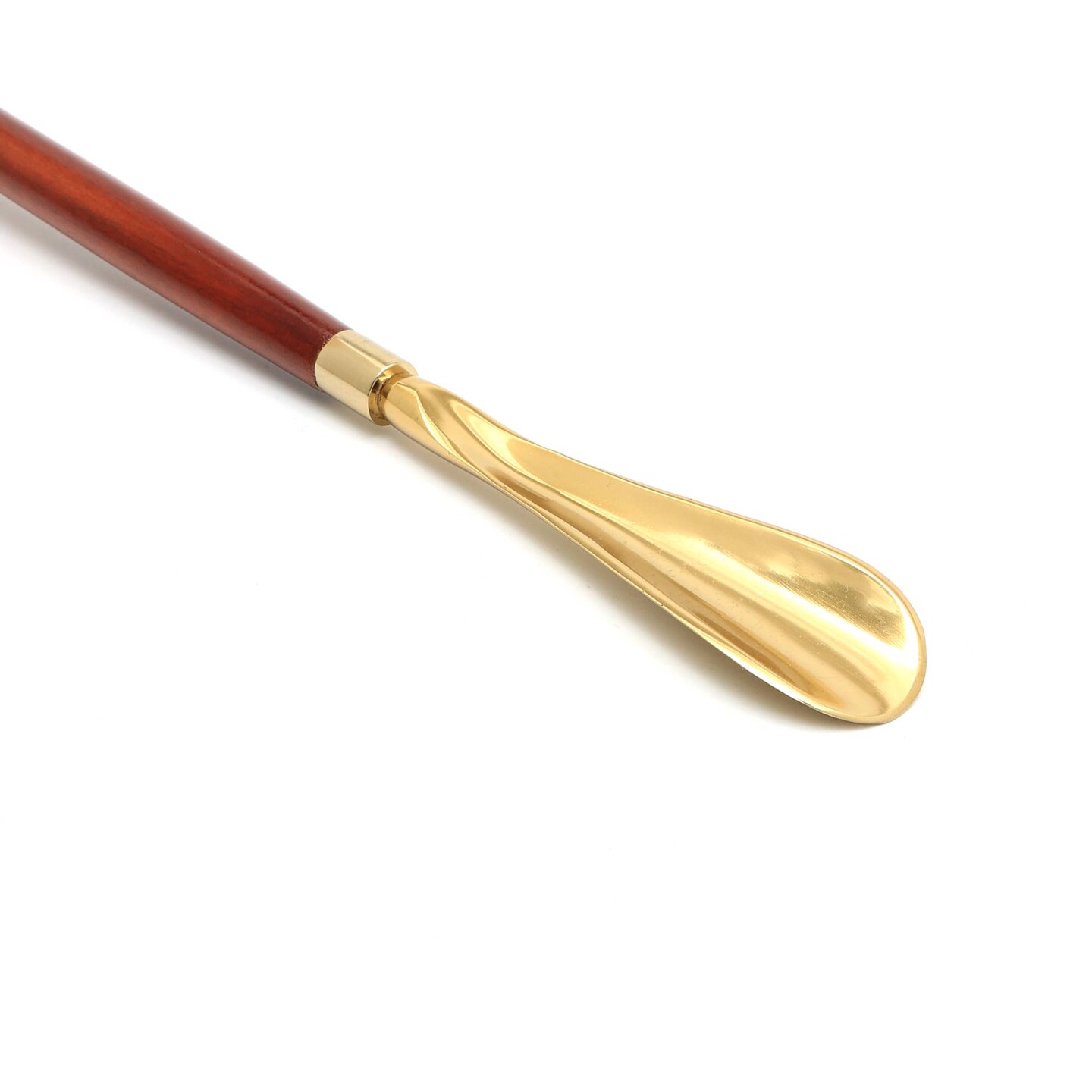 Dog-Shaped Metal Handle Wooden Shoehorn &#x2013; 30&#x22;