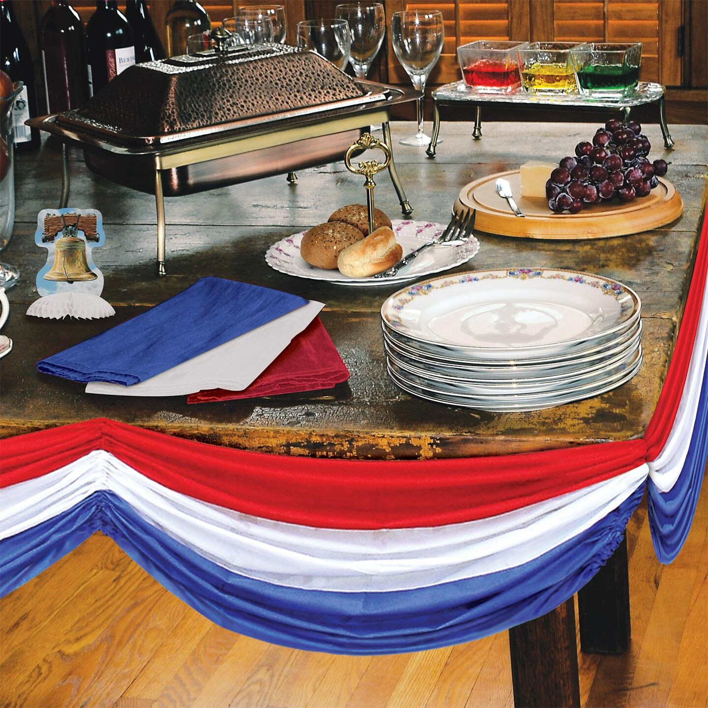 6 Pack Beistle Patriotic Fabric Party Bunting