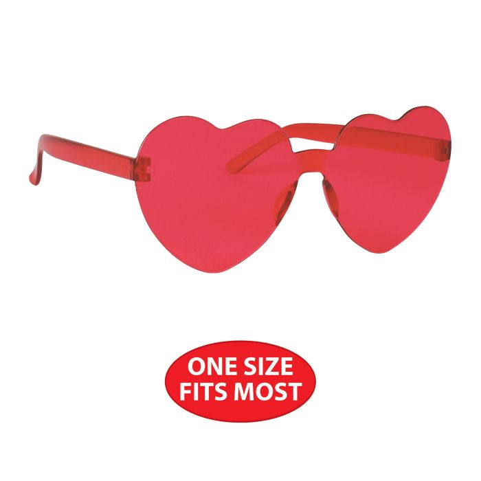 12 Pack Beistle Heart Glasses