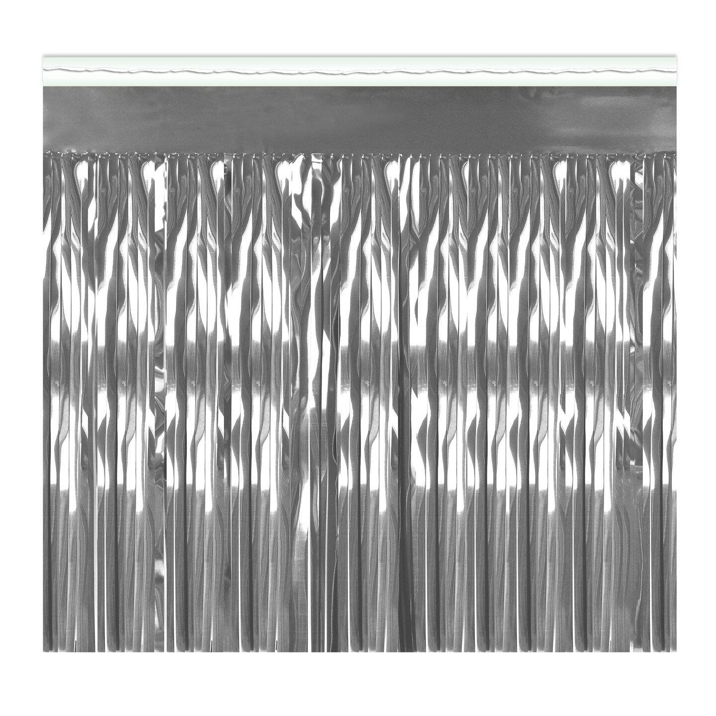 6 Pack Beistle Packaged 1-Ply Metallic Party Fringe Drape - silver