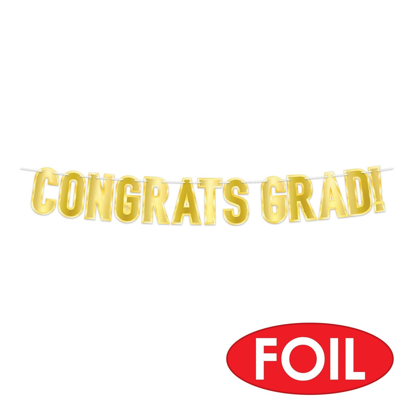 Foil Congrats Grad! Graduation Party Streamer - Bulk 12 Pack