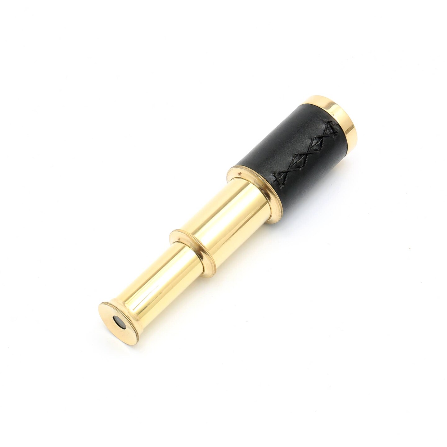 Brass handheld Collapsible Telescope with Wooden Box-6&#x22;