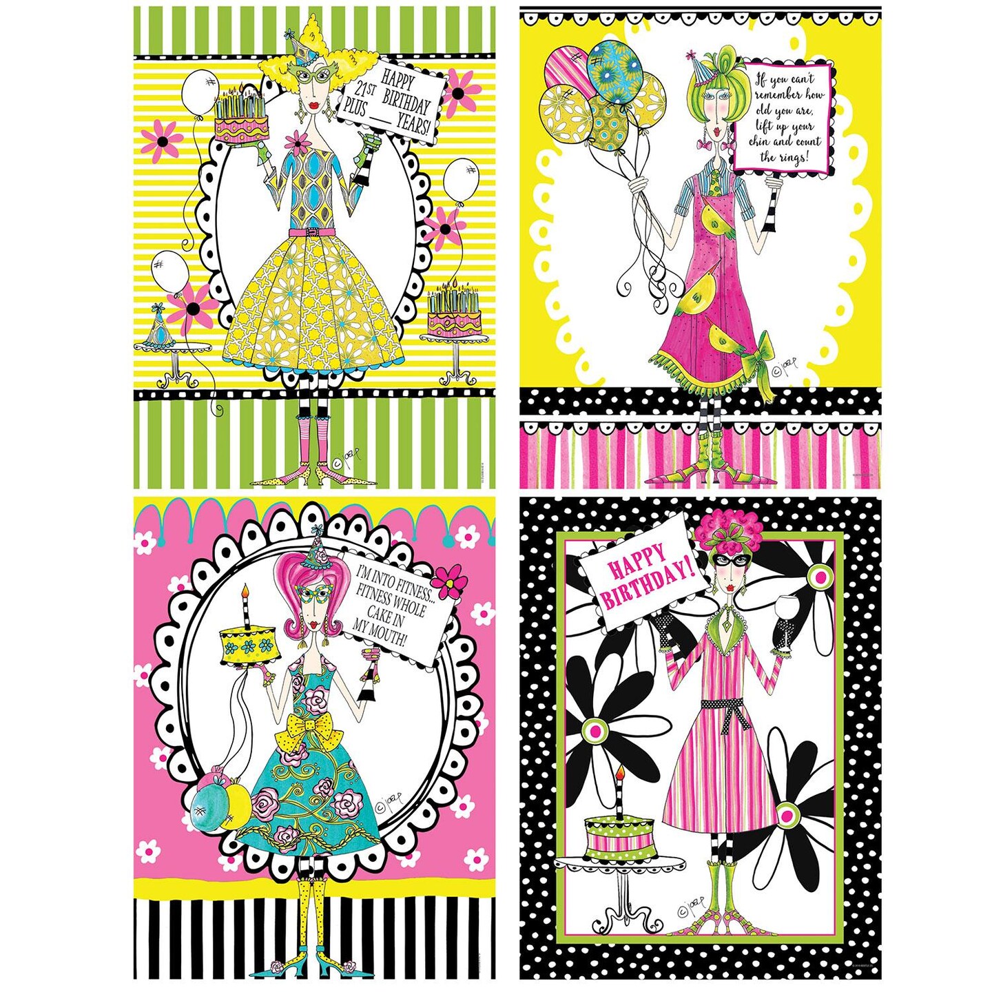 48 Pack Beistle Dolly Mama&#x27;s Adult Celebration Party Poster Cutouts