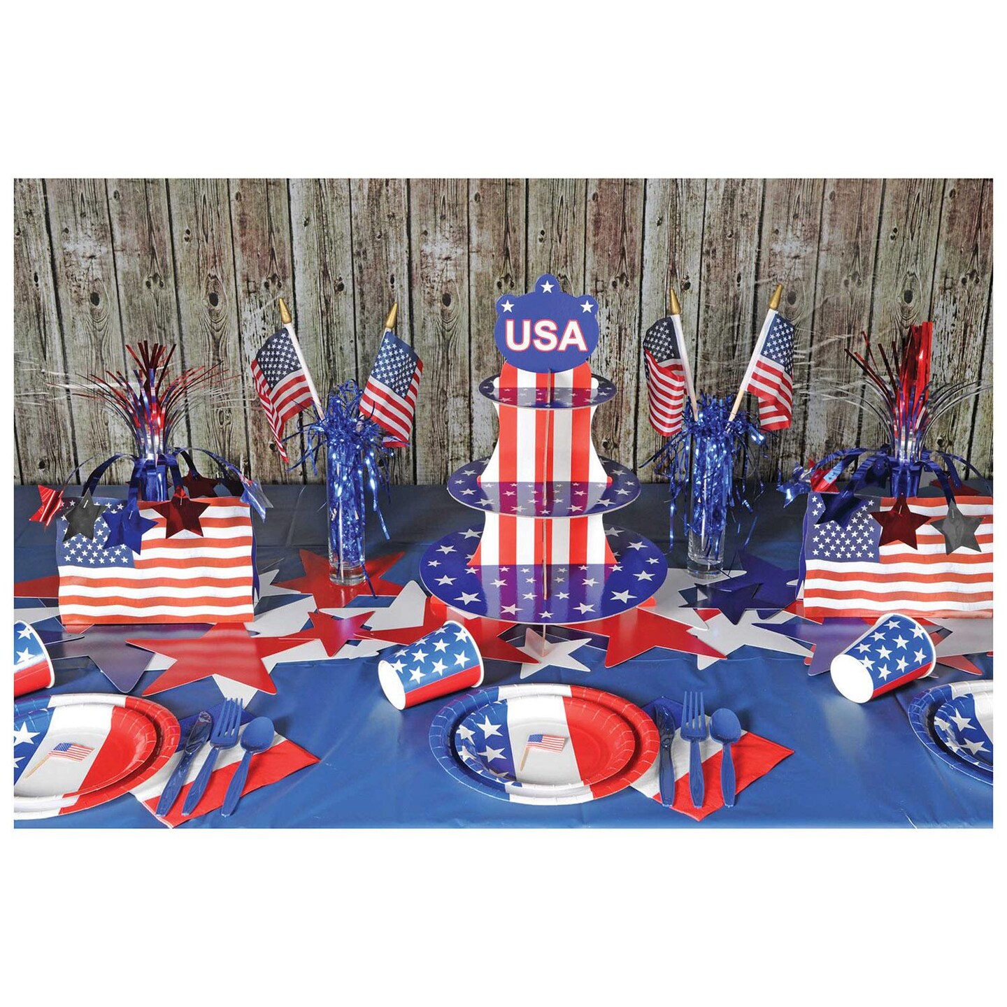 12 Pack Beistle American Flag Party Centerpiece