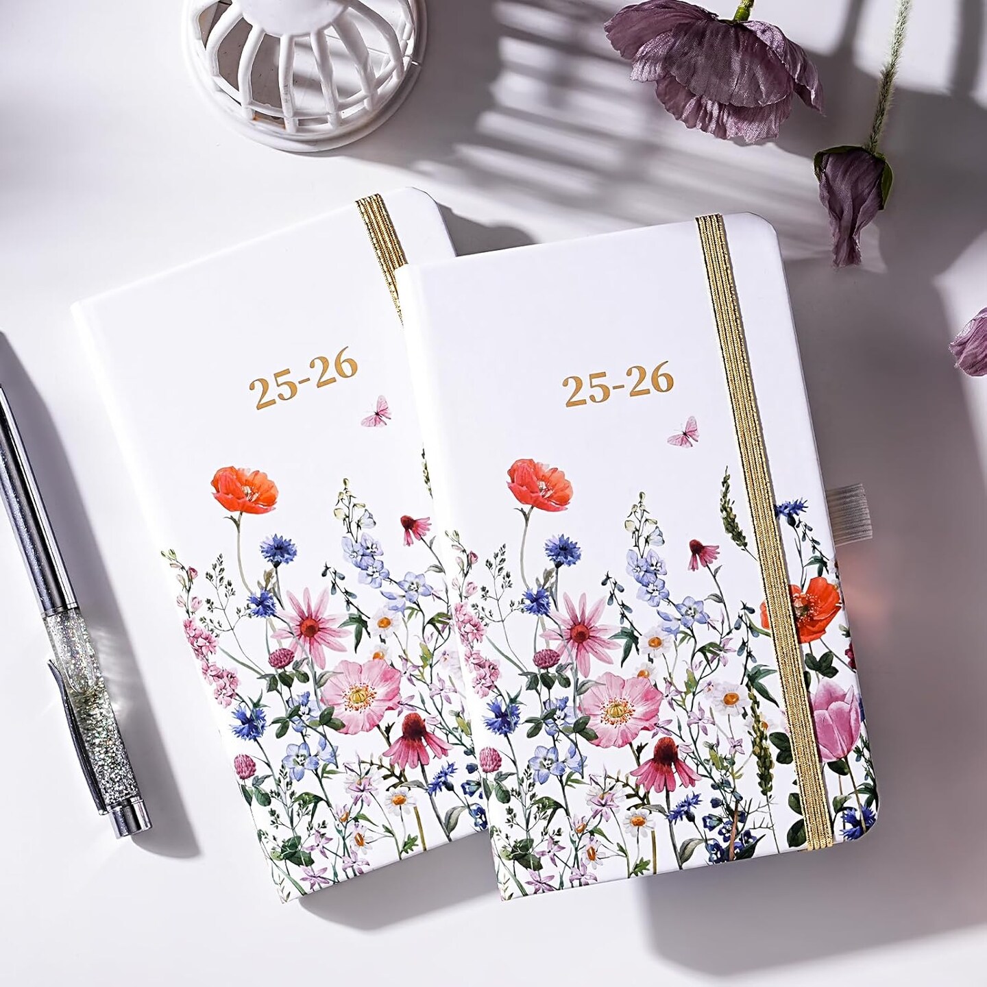 Pocket Calendar 2025-2026 - Pocket Planner 2025-2026 for Purse, Academic Planner 2025-2026 from Jul. 2025 - Jun. 2026, 6.3&#x27;&#x27;&#xD7;3.8&#x27;&#x27;, Weekly &#x26; Monthly Planner with Pen Loop - Floral
