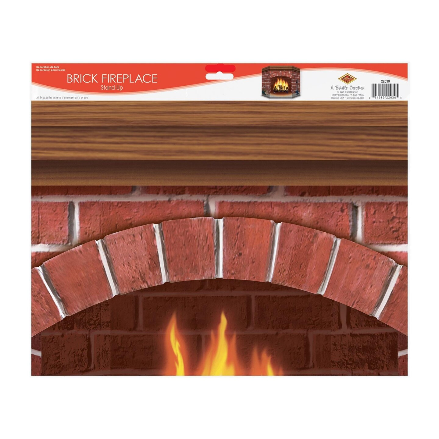 6 Pack Beistle Christmas Brick Fireplace Stand-Up Decoration