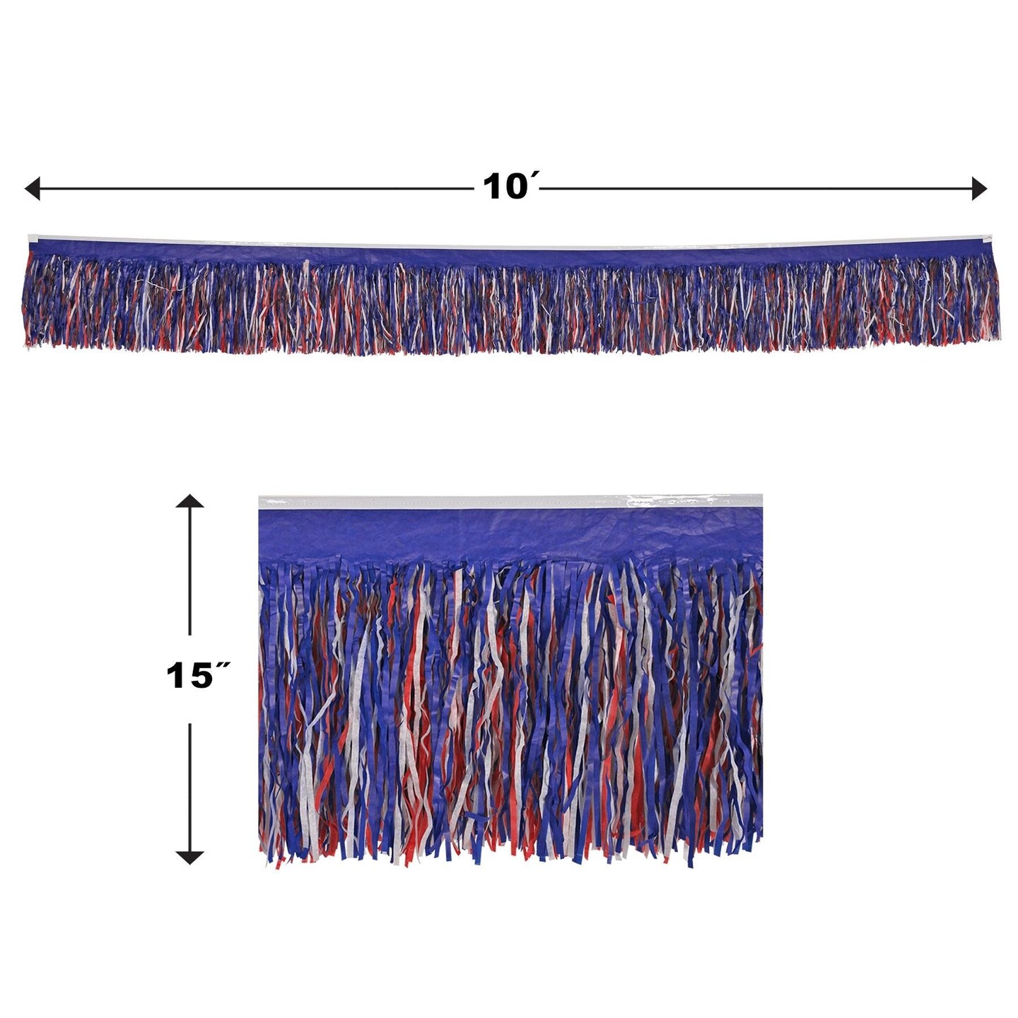 12 Pack Beistle 6-Ply Tissue Fringe Party Drape - red - white - blue
