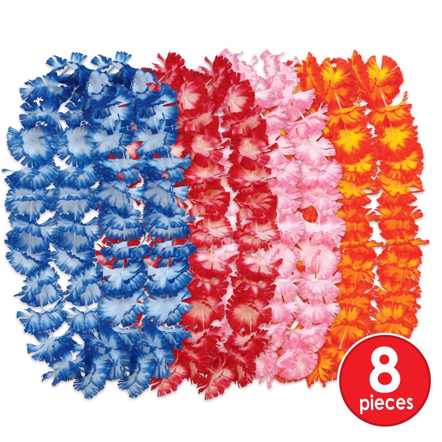 6 Pack Beistle Luau Party Hawaiian Floral Leis