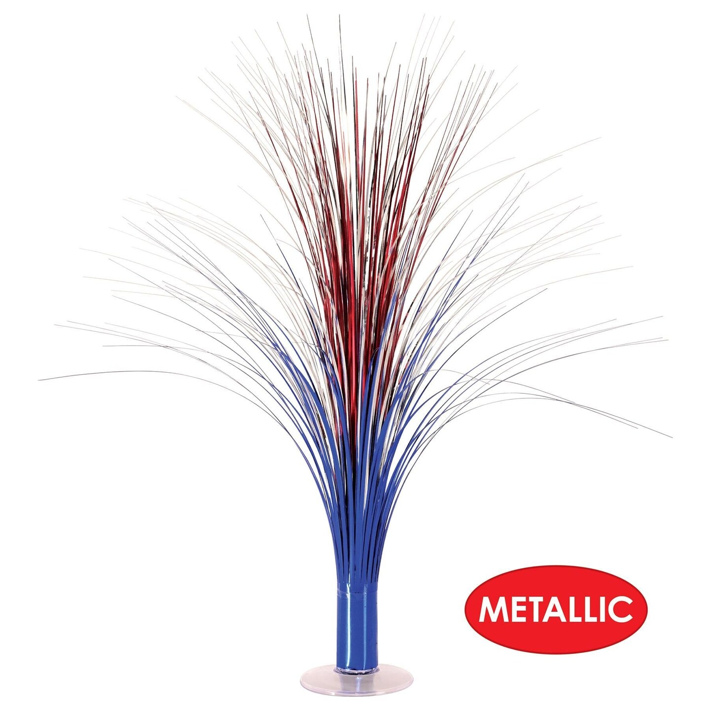6 Pack Beistle Metallic Spray Centerpiece - red, silver, blue