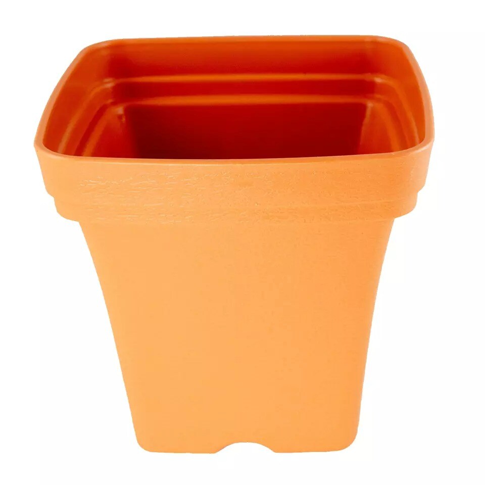4 Mix Square Cascade Plastic Bonsai, Cactus, Succulent &#x26; Orchid Planter - Orange