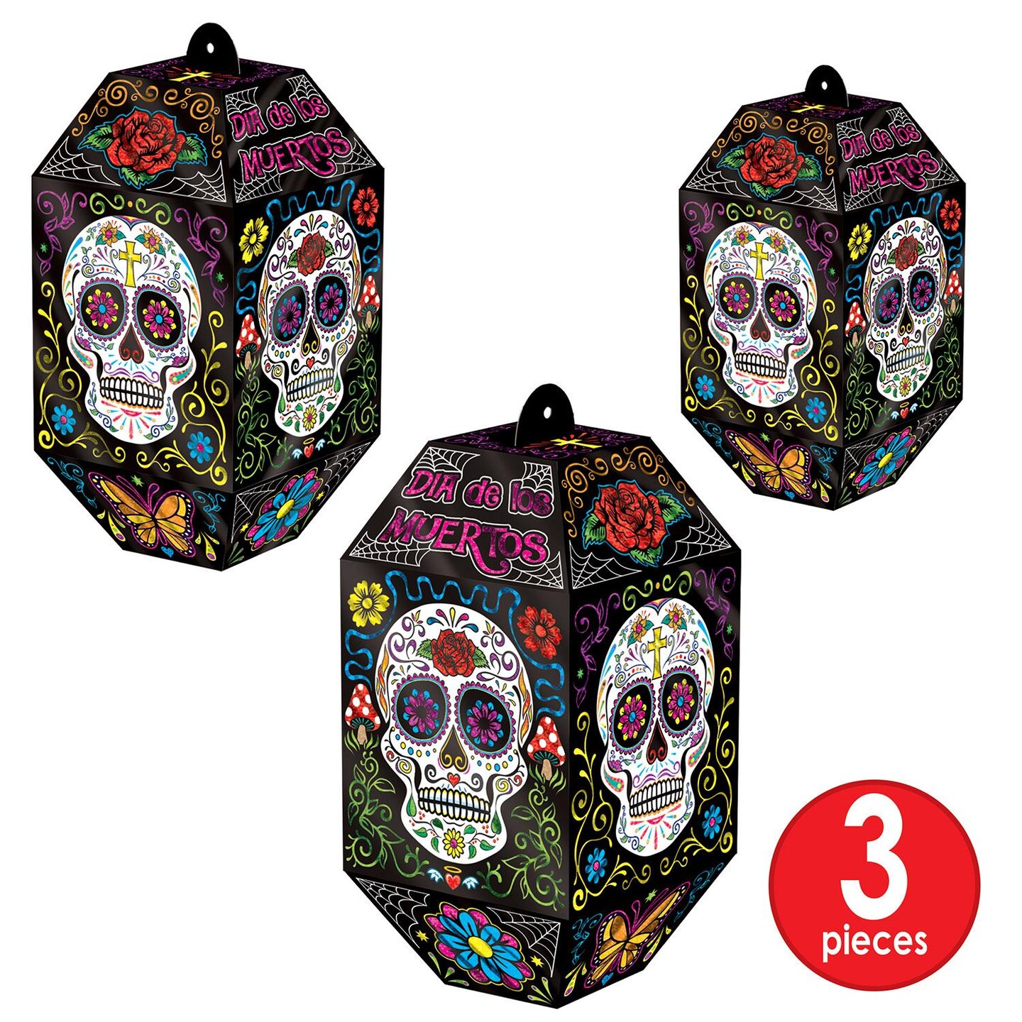 36 Pack Beistle Foil Day Of The Dead Paper Lanterns