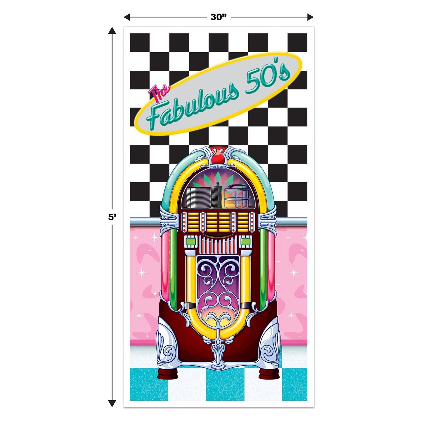 12 Pack Beistle The Fabulous 50&#x27;s Party Door Cover