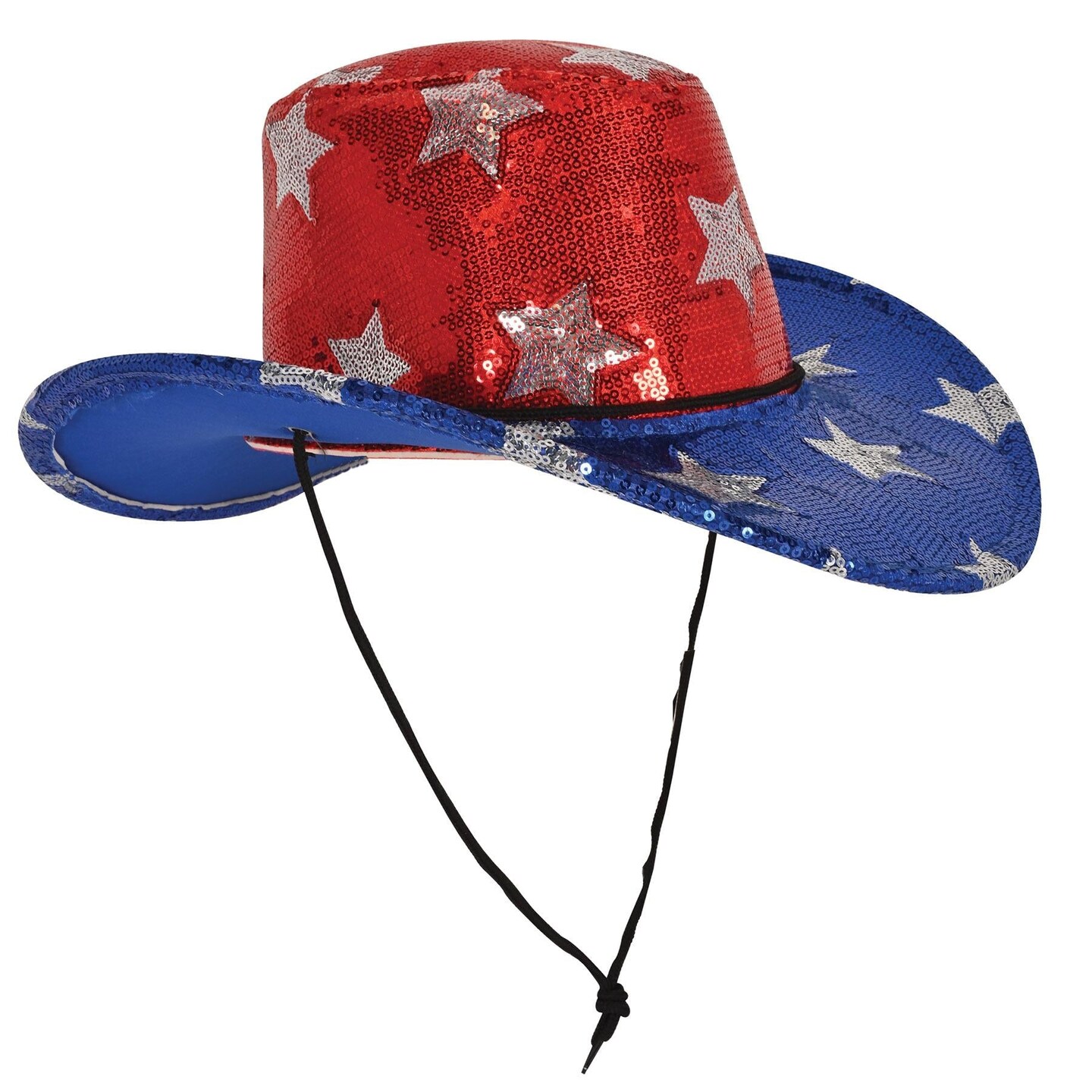 6 Pack Beistle Sequined Patriotic Cowboy Hat
