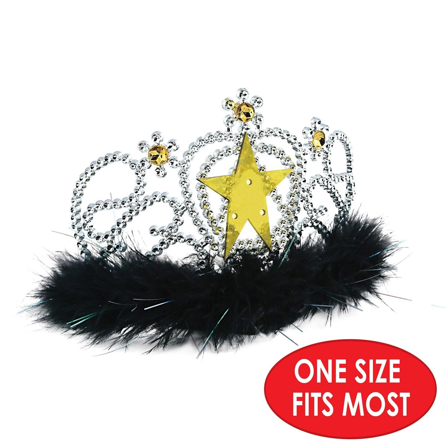 6 Pack Beistle Plastic Light-Up Star Tiara