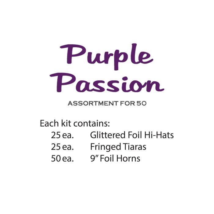 Beistle Purple Passion New Year&#x27;s Eve Party Kit for 50 People