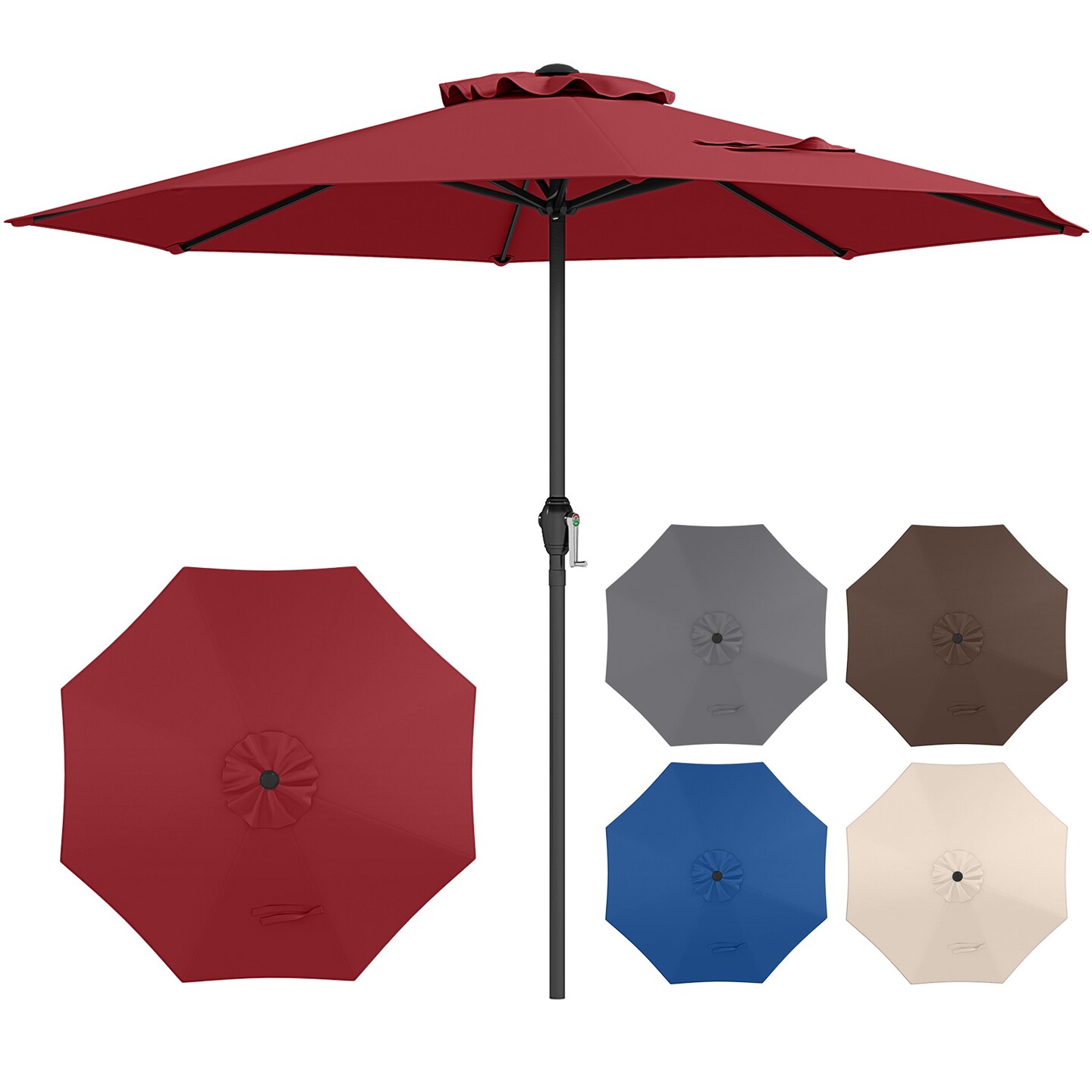 9 foot tall patio umbrella 9-Foot Outdoor Patio Umbrella -Hexagonal Basic Push-Tilt