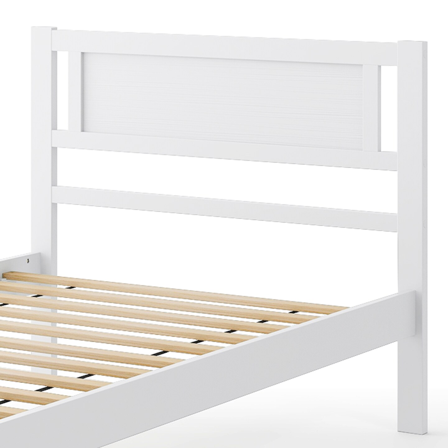 Platform Bed Frame with Headboard and Wooden Slats Support Perfect for Dorms