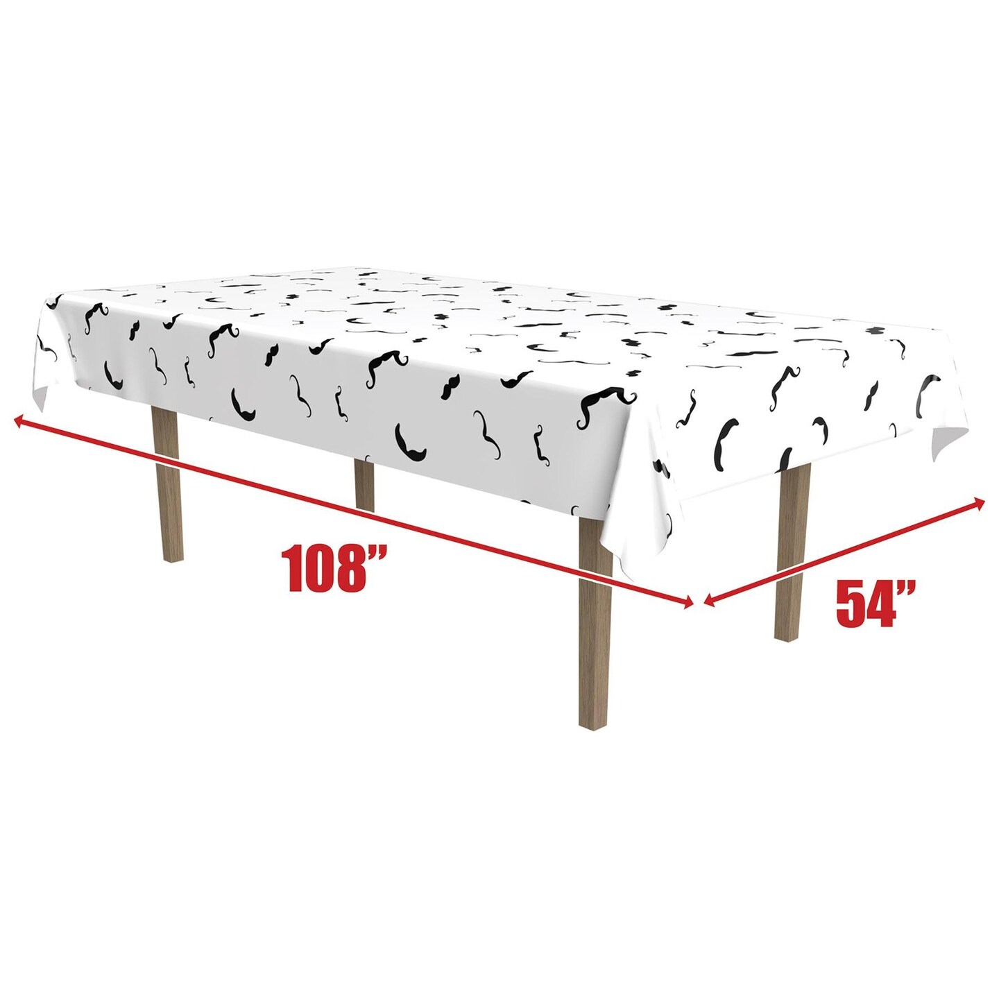 12 Pack Beistle Moustache Party Tablecover