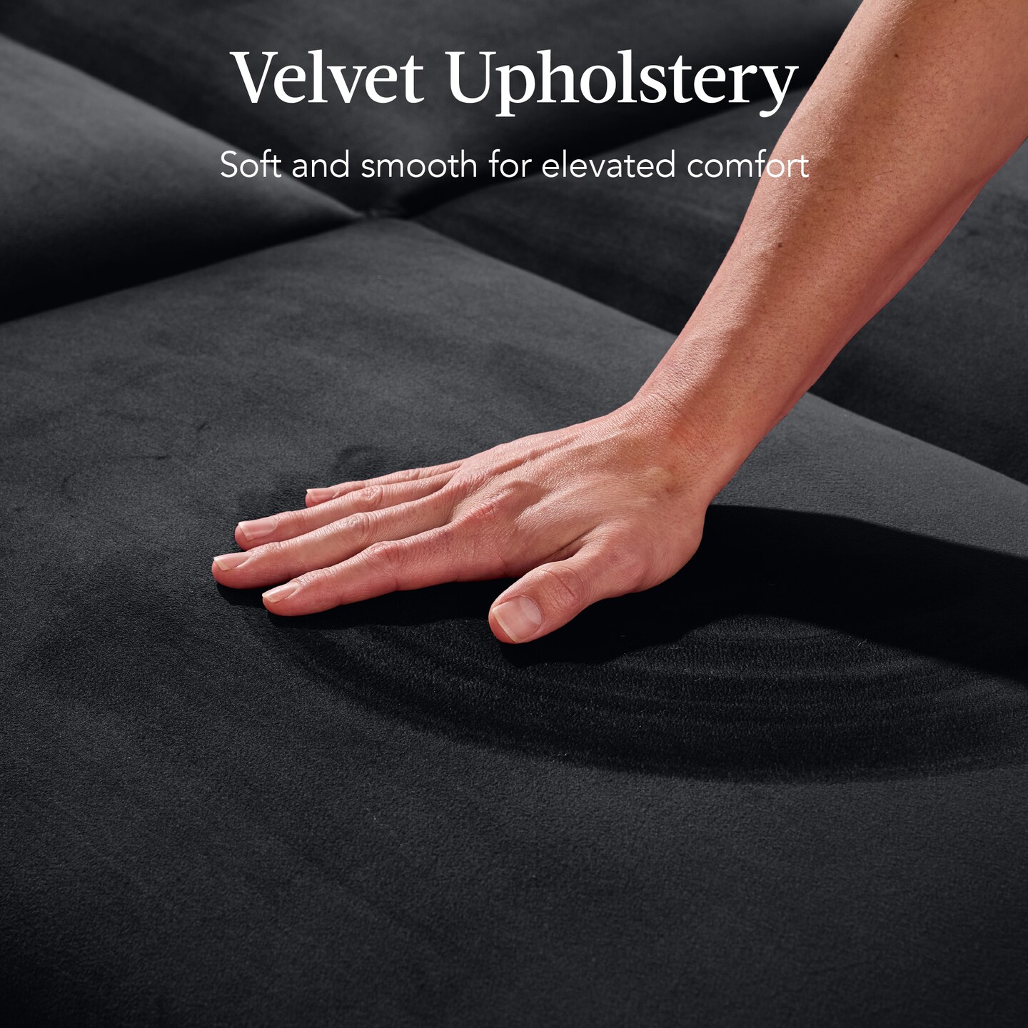 Best Choice Products Curved Convertible Futon, Velvet Fabric Split-Back Sleeper Bed