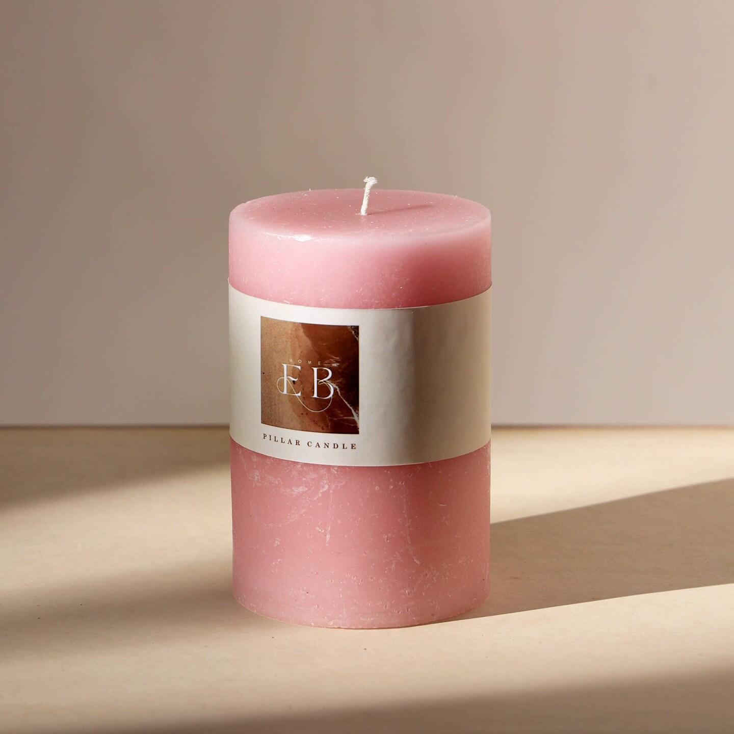 Rustic Unscented Wax Pillar Candle – Multiple Colors & Sizes