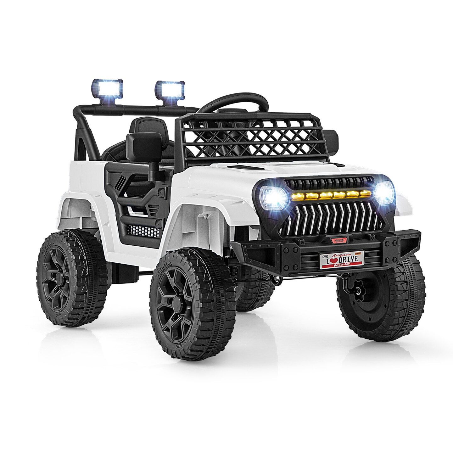 12V Ride-On Truck Car for Kids with Parental Remote, Music Player, and LED Lights