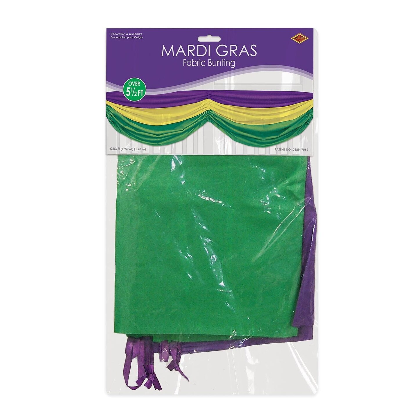 6 Pack Beistle Mardi Gras Fabric Bunting