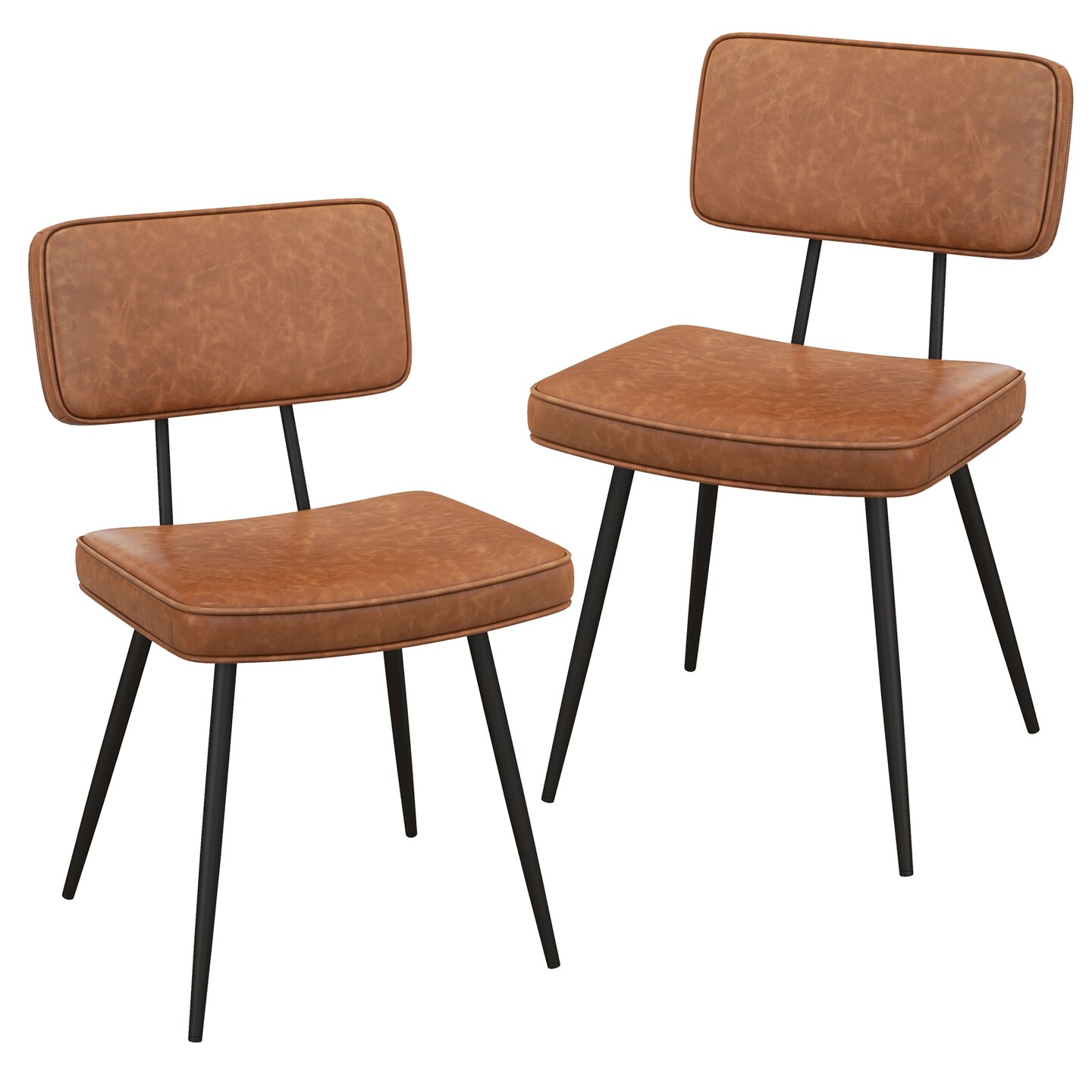 Set of 2 Dining Chairs with Padded Backrest and Seat Comfortable and Stylish Seating