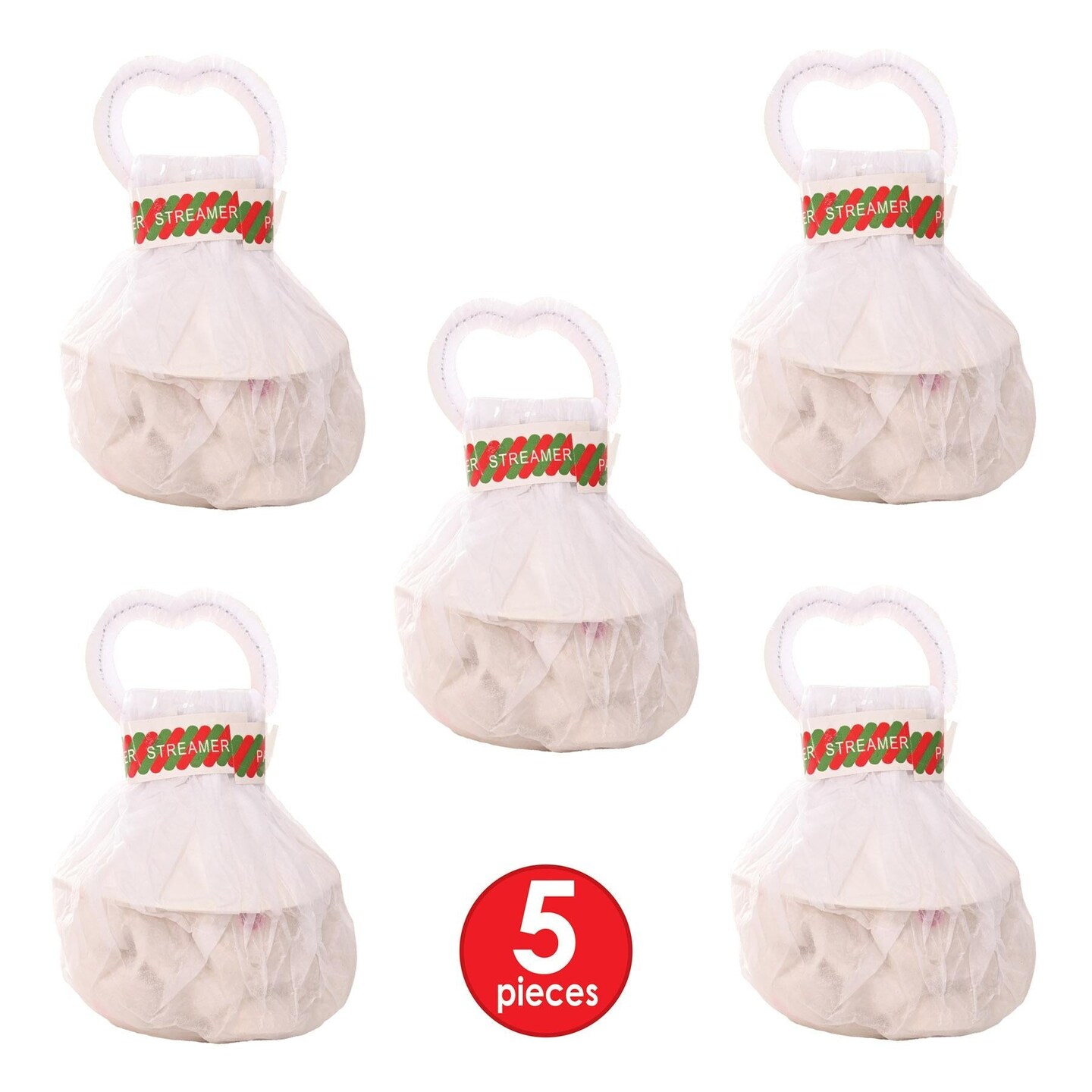 25 Pack Beistle Handheld White Party Streamer Bundles