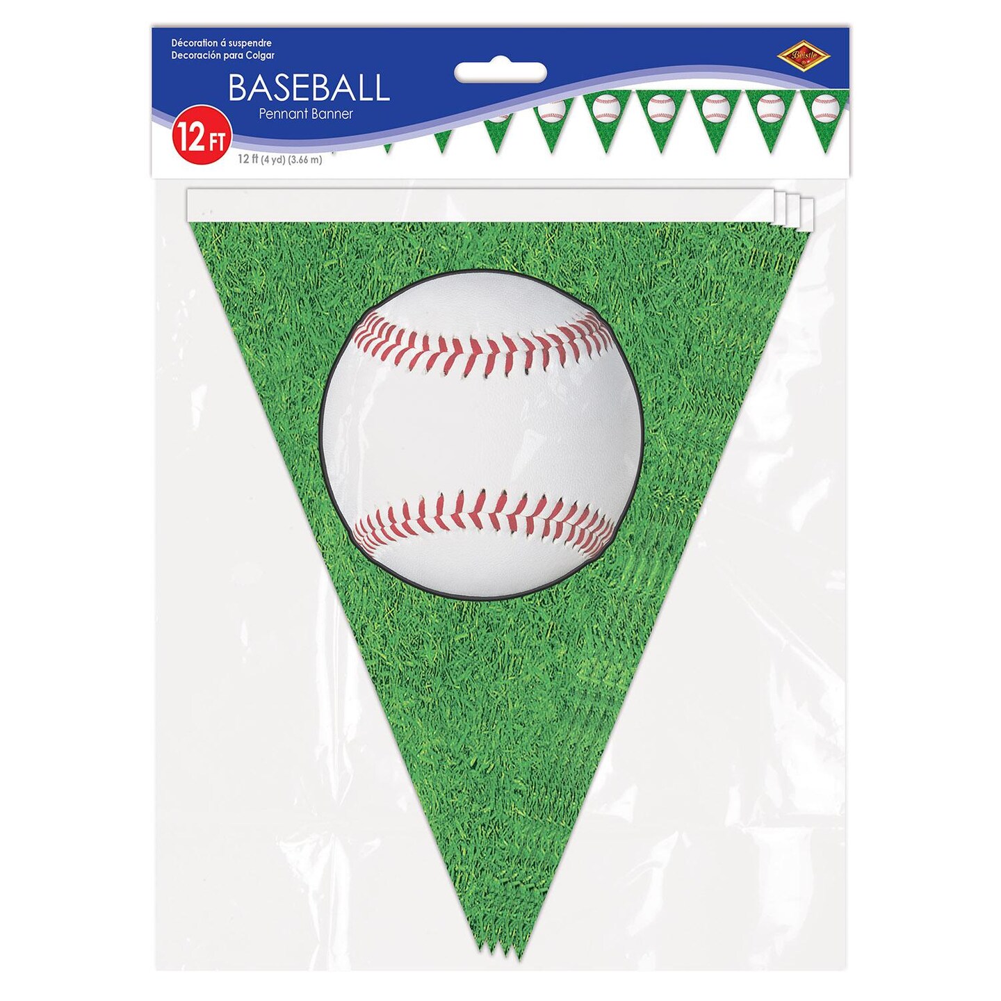 12 Pack Beistle Baseball Party Pennant Banner