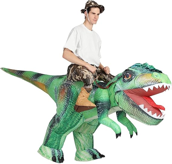 GOOSH Inflatable Dinosaur Costume Kids and Adults Funny Blow Up Dino T Rex Costumes