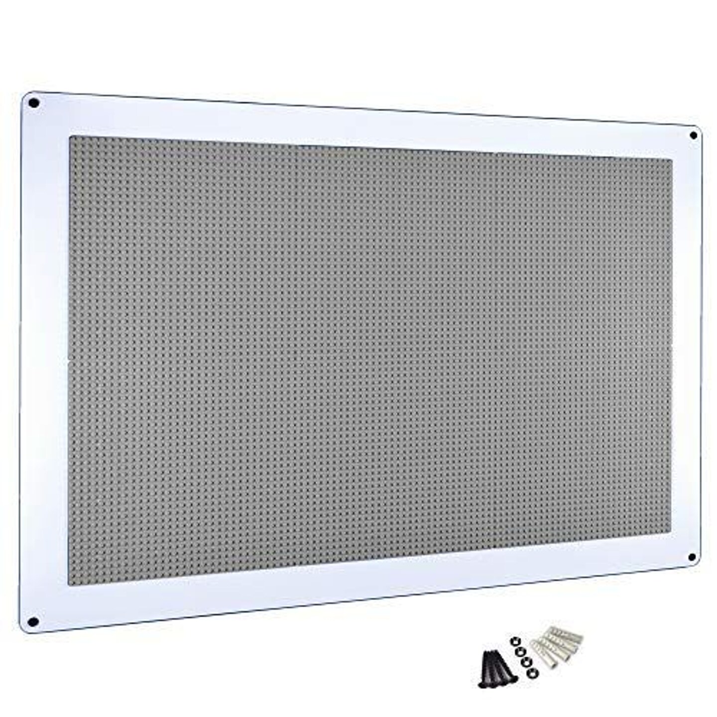 Creative QT Large Play-Up Building Brick, Grey, 24&#x22;x34&#x22; Activity Wall Panel For Kids &#x26; Toddlers, Pre-Assembled Makerspace Furniture, Vertical Building Surface, Compatible with All Major Brick Brands