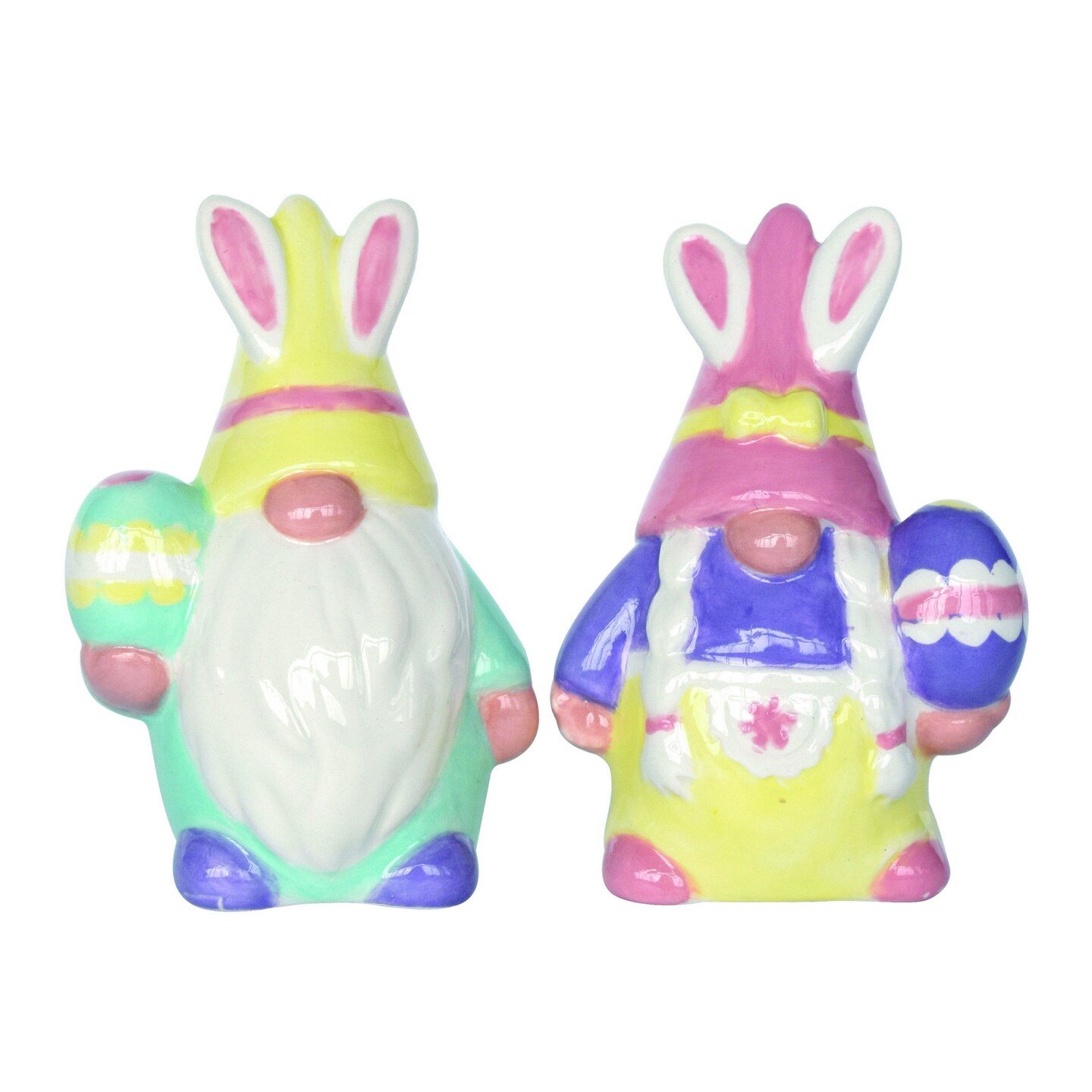 Transpac Dolomite 3.75 in. Multicolor Easter Gnome Salt and Pepper Shaker Set of 2